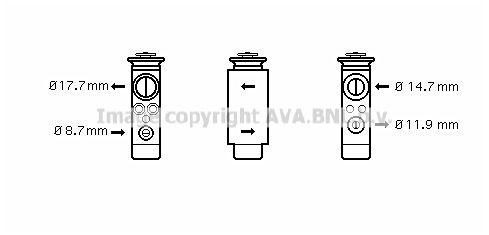 AVA QUALITY COOLING Ekspansiooniklapp,kliimaseade OL1412